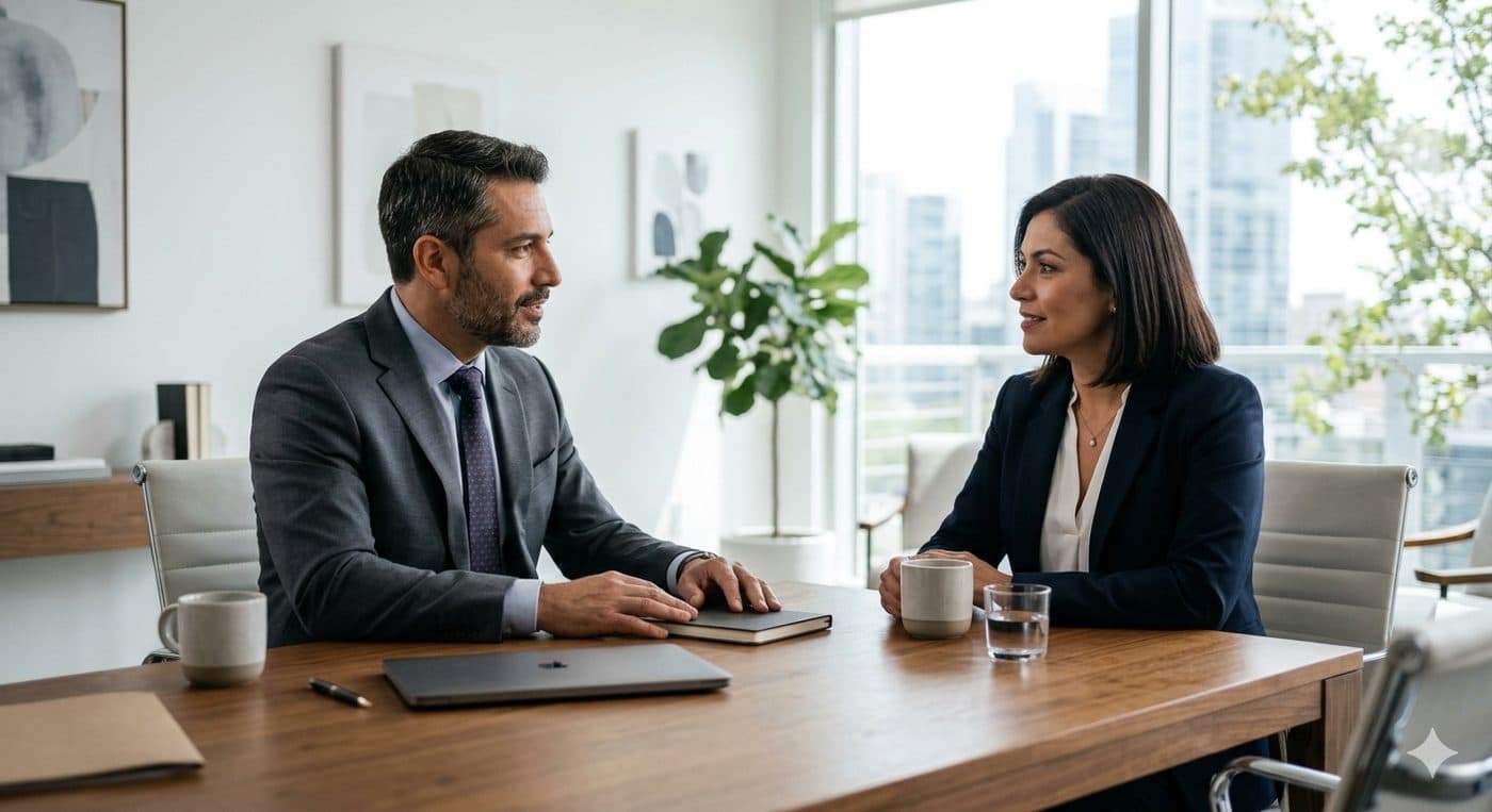 Conversación de asesoría financiera